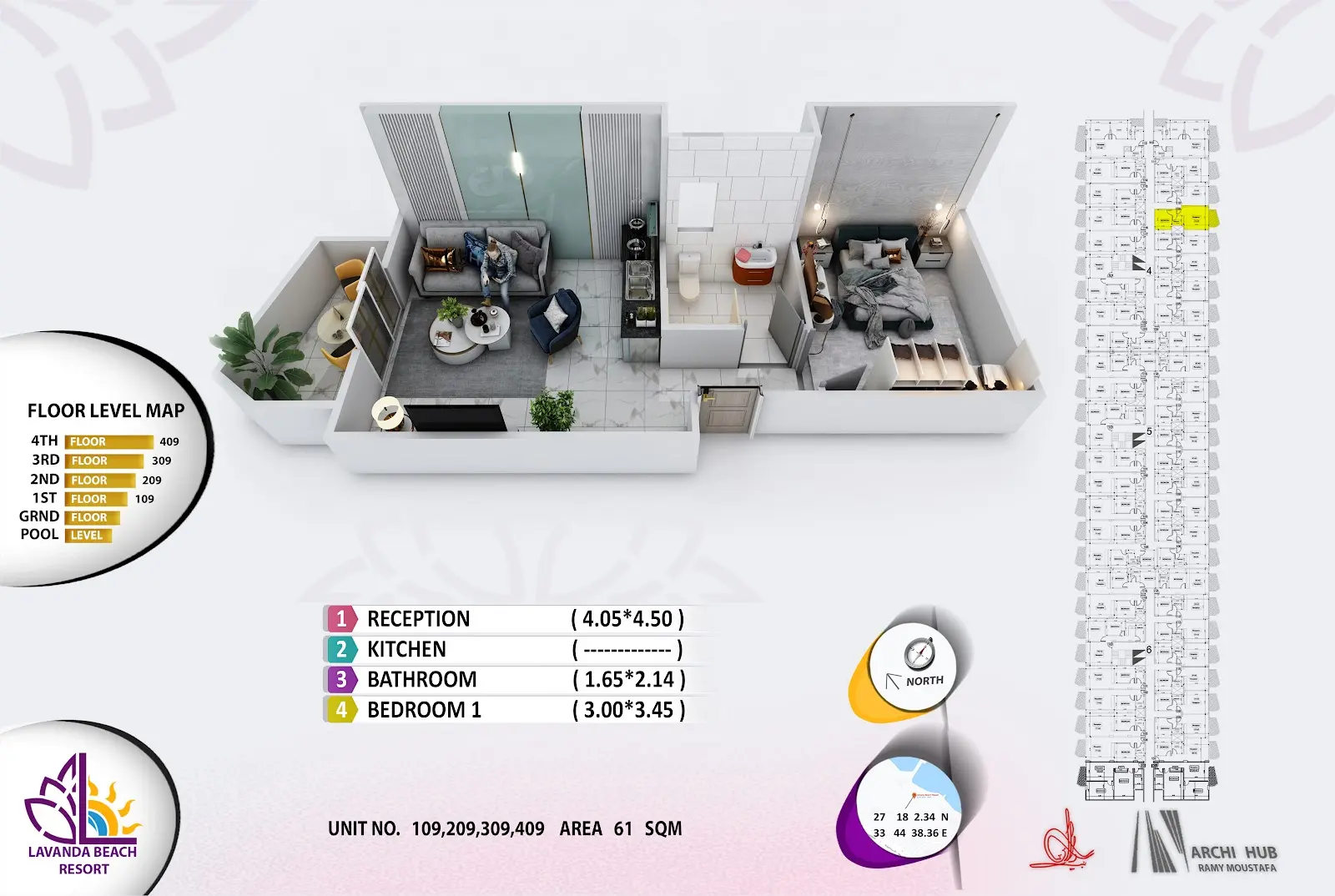 1-bedroom apartment 109, building 4 — Lavanda Beach Resort