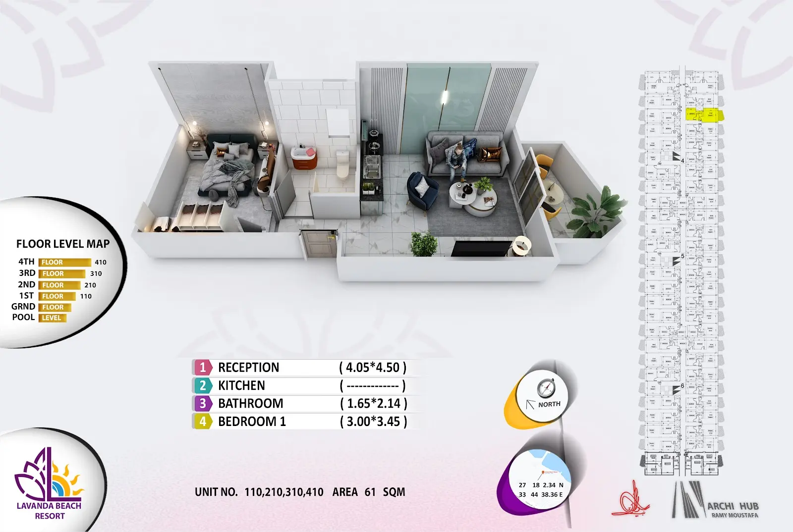 1-bedroom apartment 110, building 4 — Lavanda Beach Resort