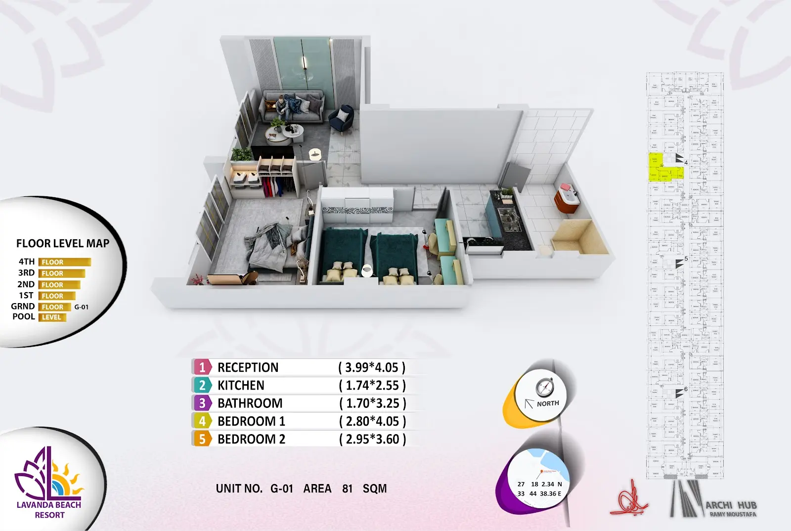 2-bedroom apartment G1, building 4 — Lavanda Beach Resort