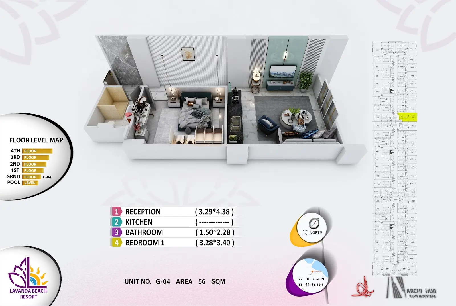 1-bedroom apartment G4, building 4 — Lavanda Beach Resort