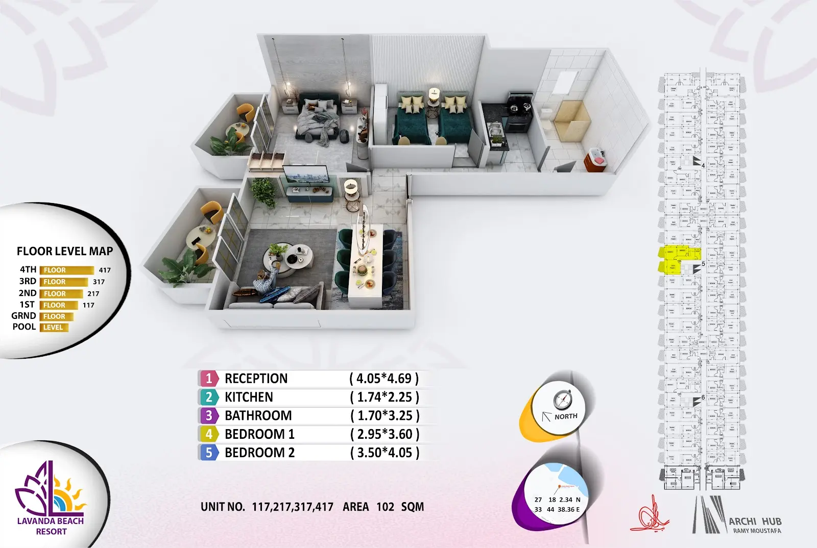 2-bedroom apartment 117, building 5 — Lavanda Beach Resort