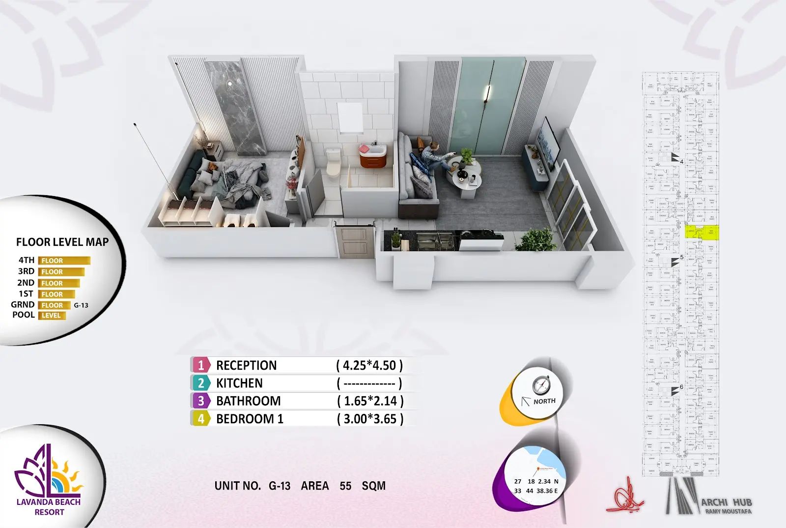 1-bedroom apartment G13, building 5 — Lavanda Beach Resort
