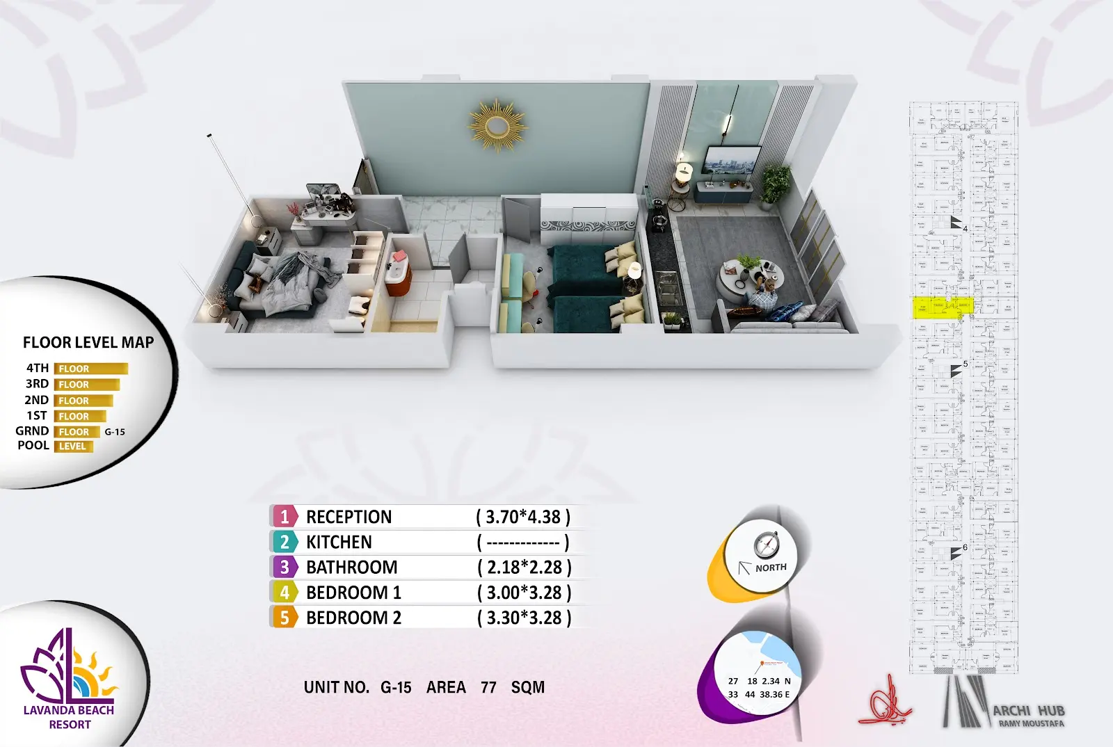 2-bedroom apartment G15, building 5 — Lavanda Beach Resort