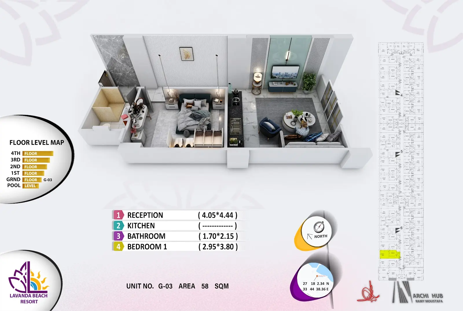 1-bedroom apartment G3, building 6 — Lavanda Beach Resort