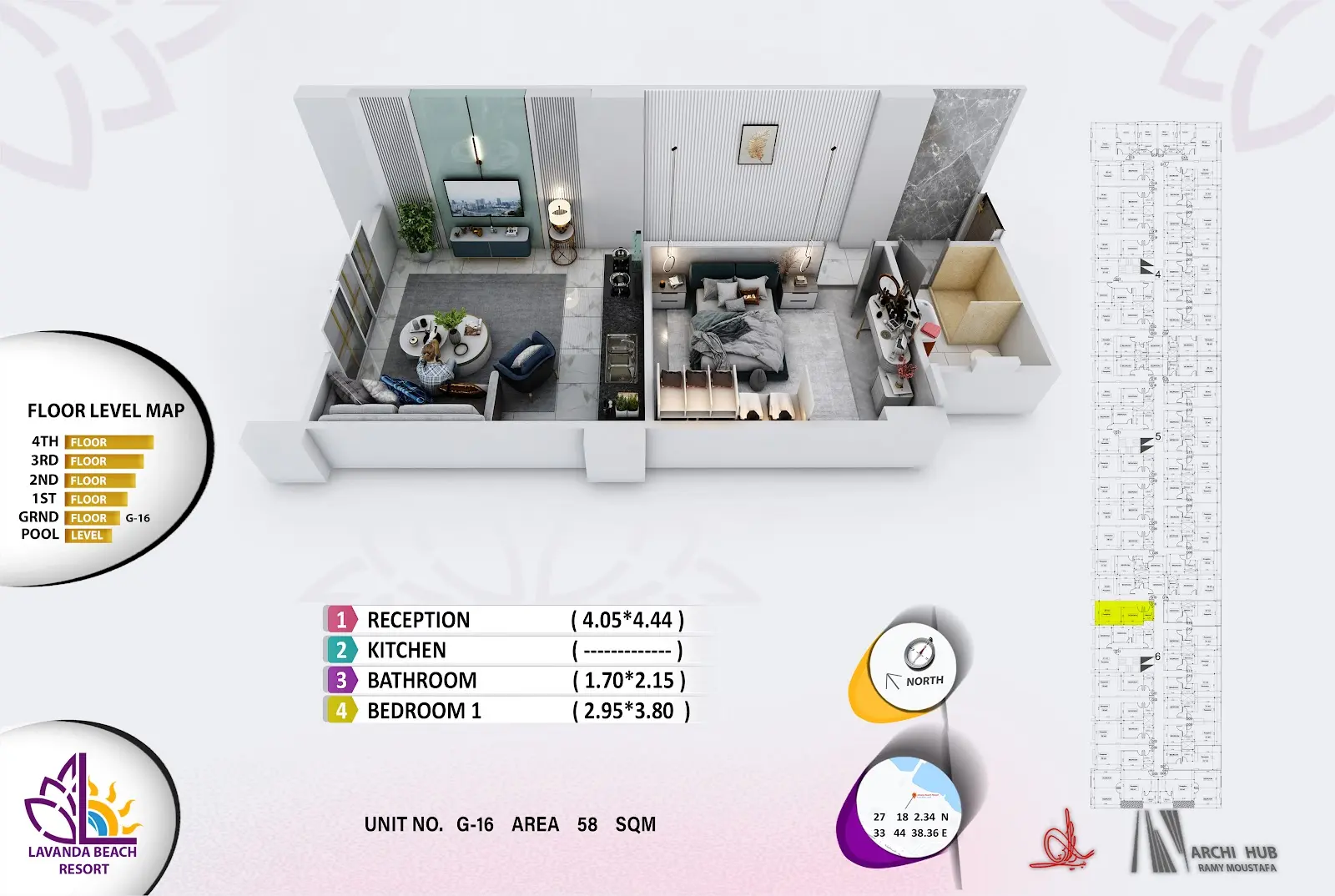 1-bedroom apartment G16, building 6 — Lavanda Beach Resort