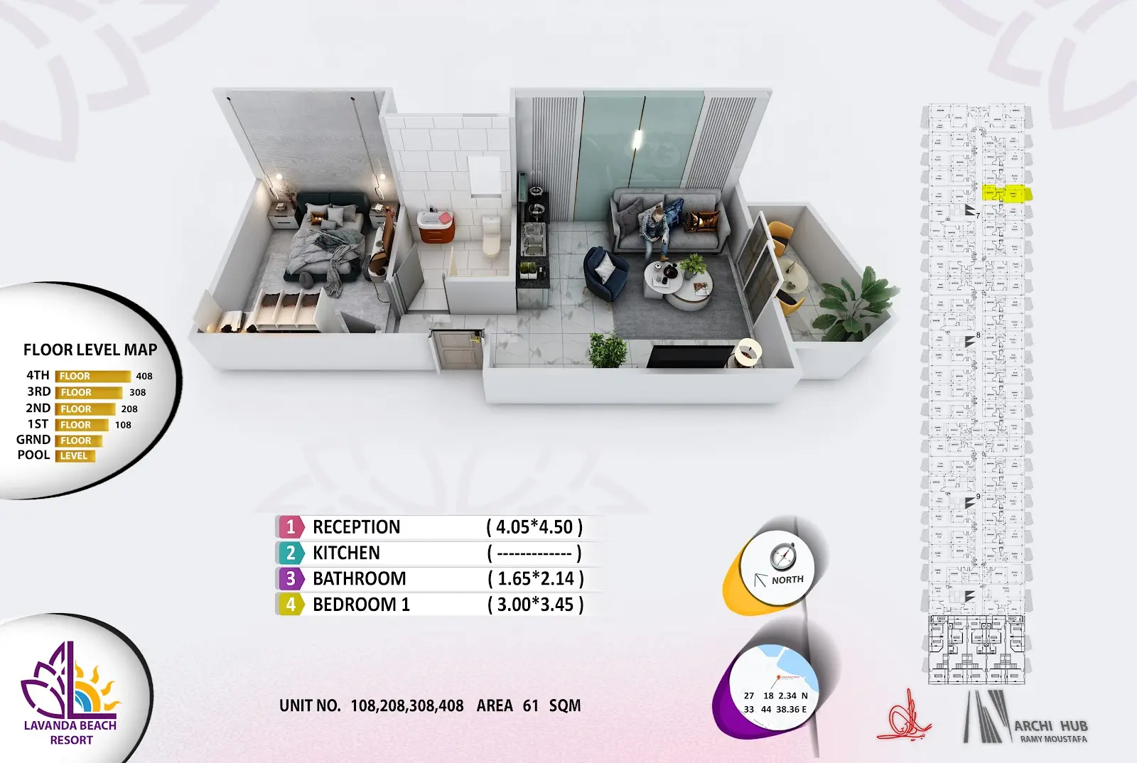 1-bedroom apartment 108, building 7 — Lavanda Beach Resort