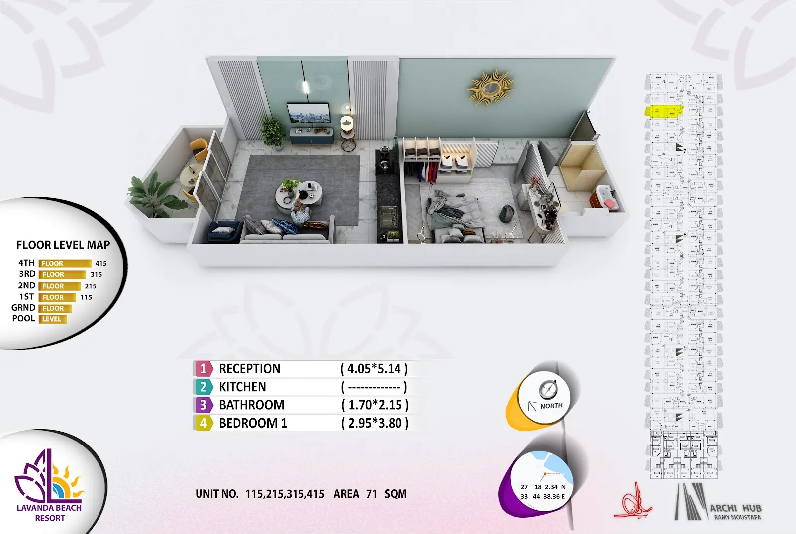 1-bedroom apartment 115, building 7 — Lavanda Beach Resort