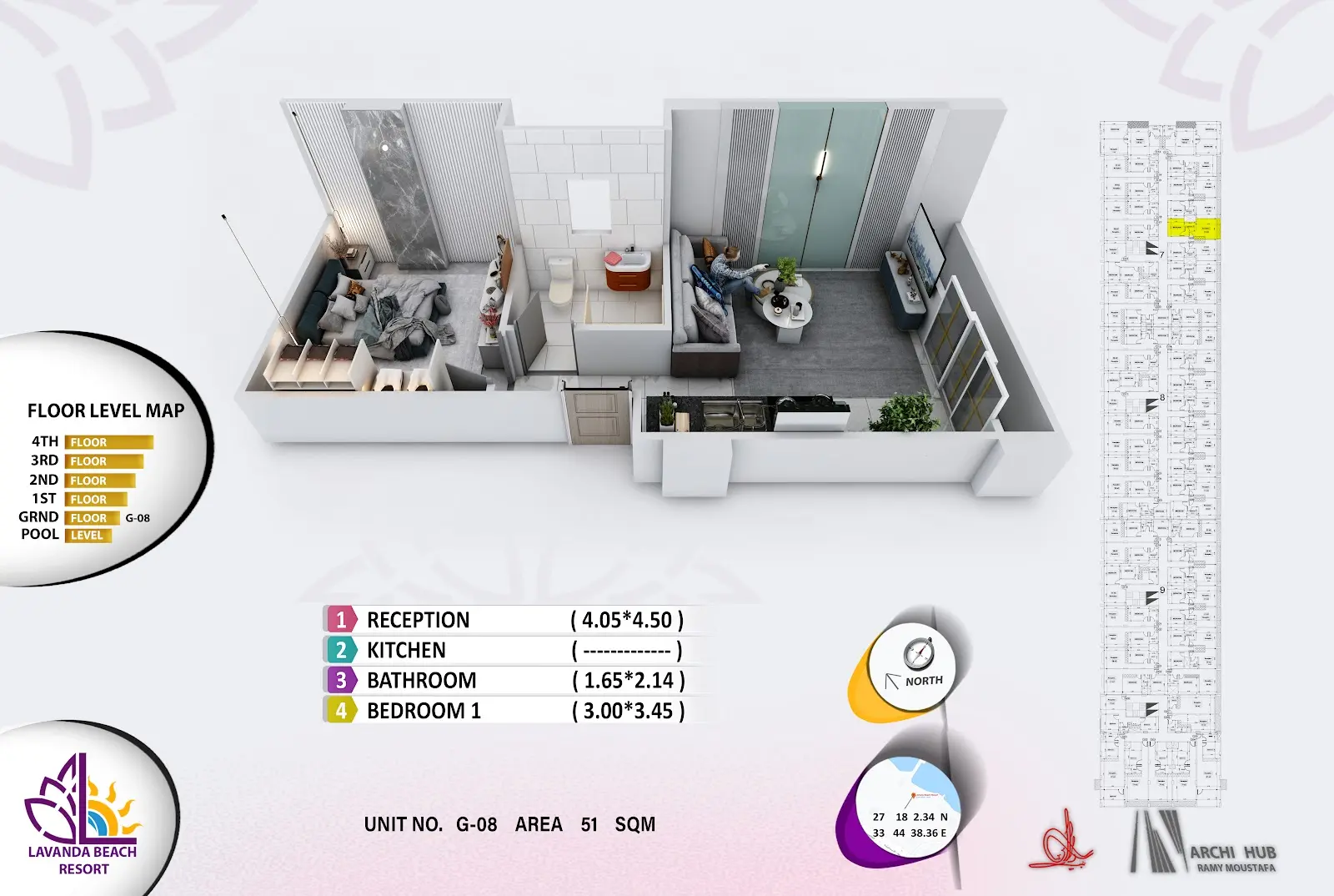 1-bedroom apartment G8, building 7 — Lavanda Beach Resort