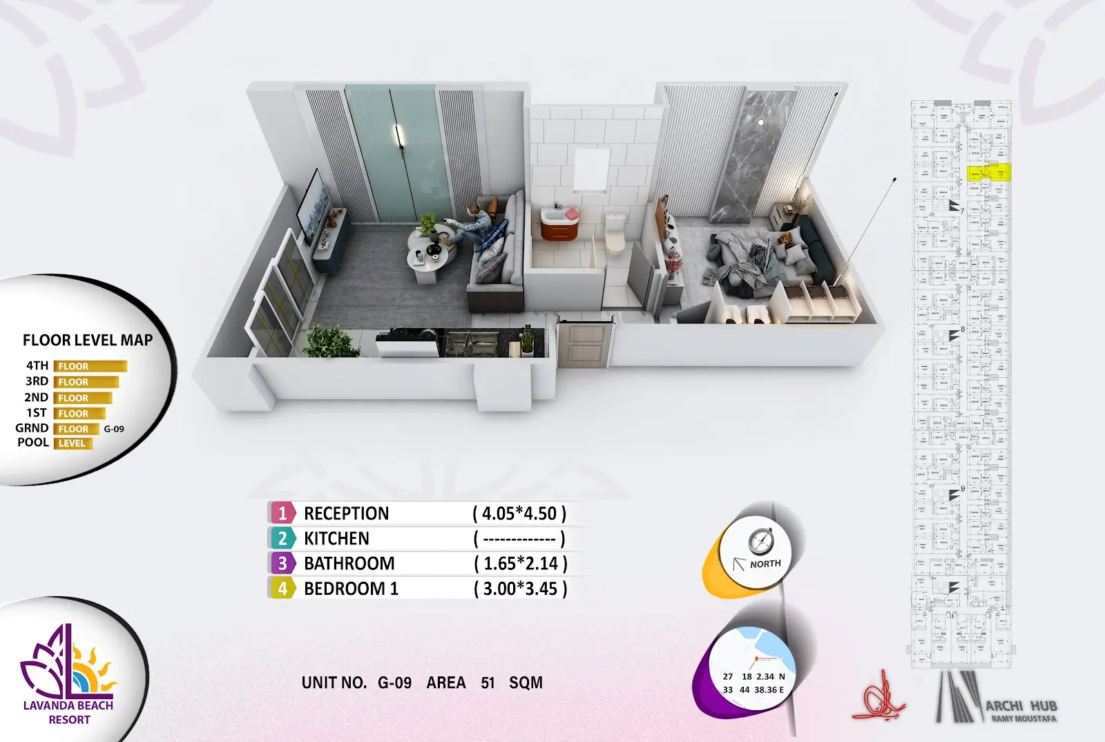1-bedroom apartment G9, building 7 — Lavanda Beach Resort