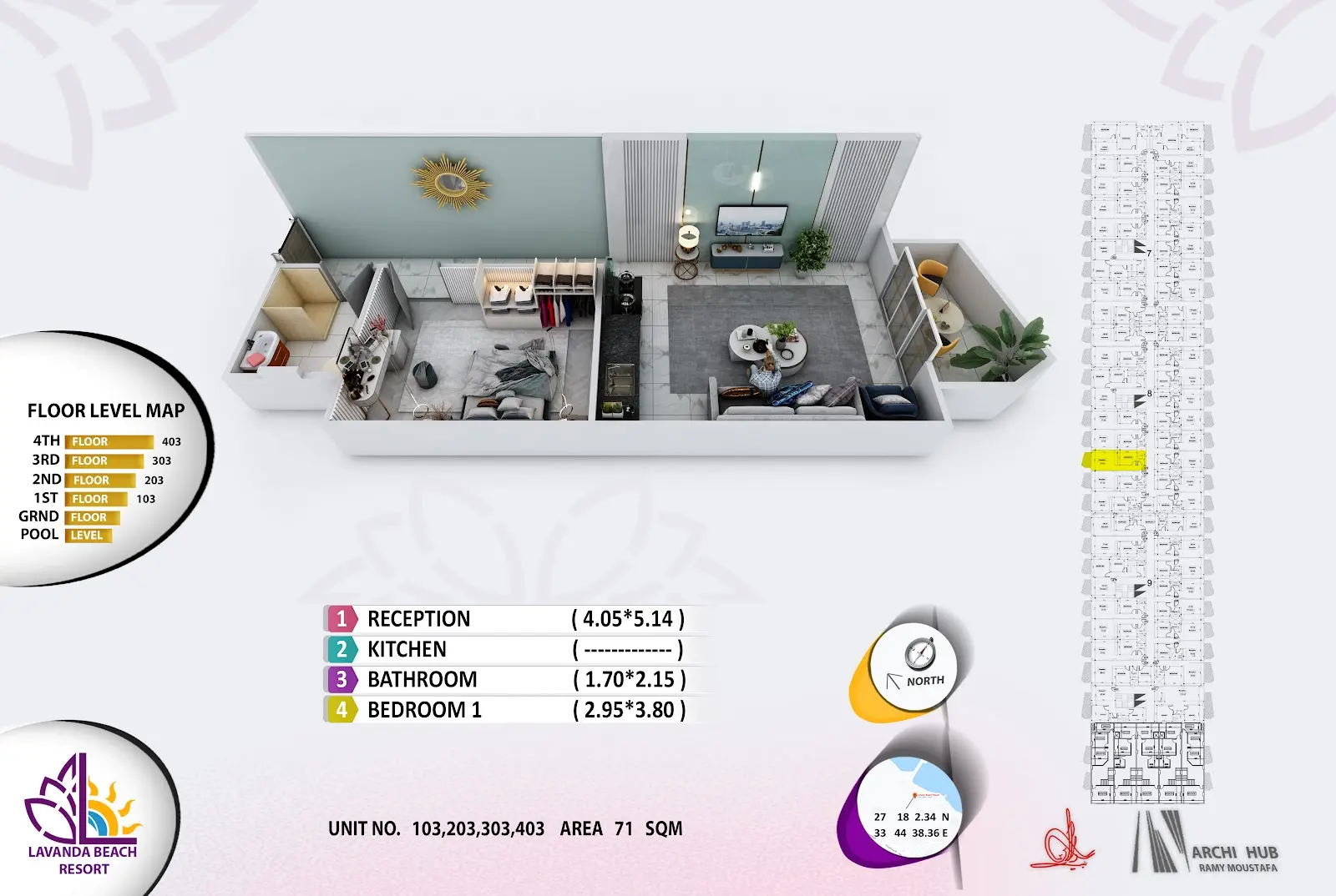 1-bedroom apartment 103, building 8 — Lavanda Beach Resort