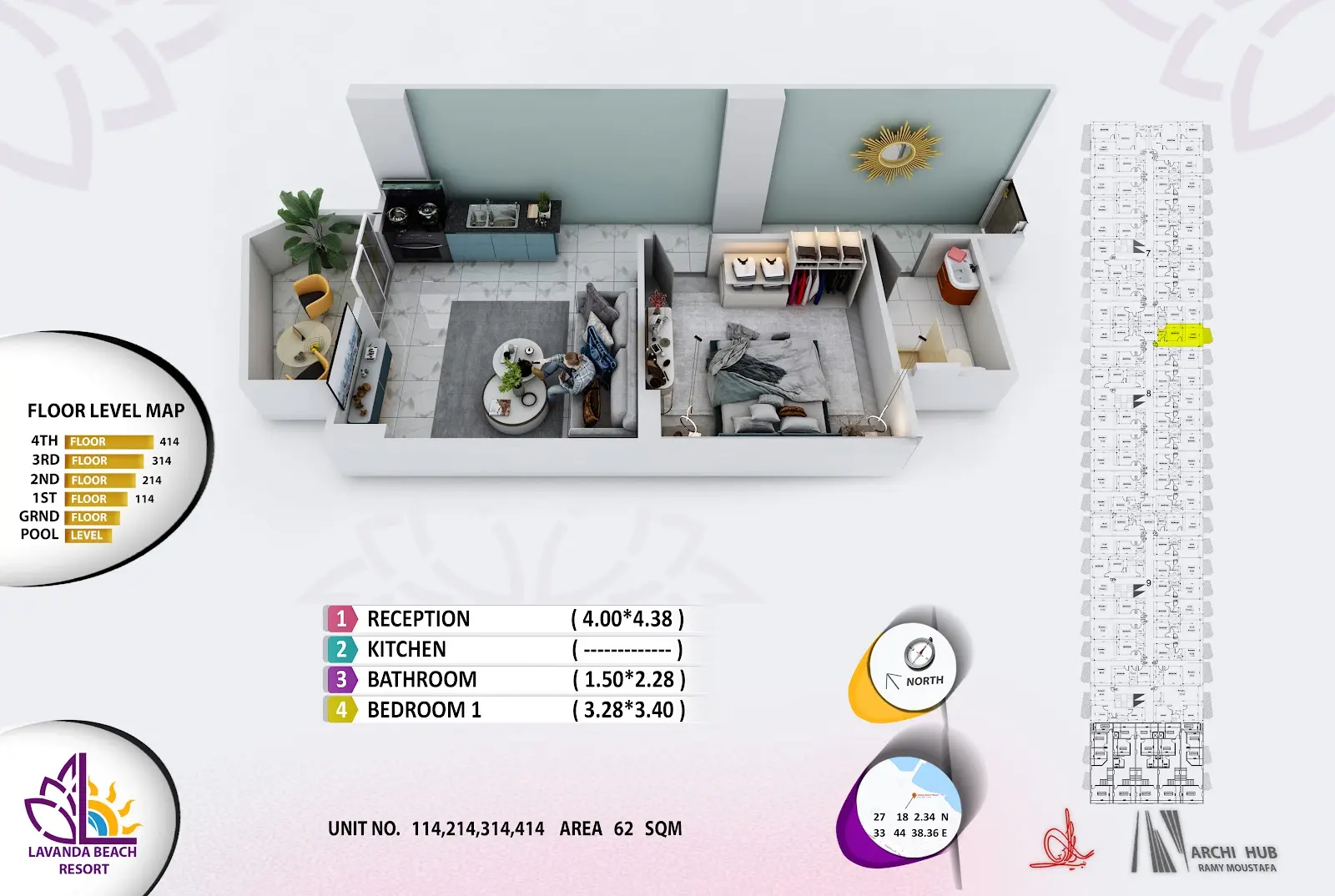 1-bedroom apartment 114, building 8 — Lavanda Beach Resort