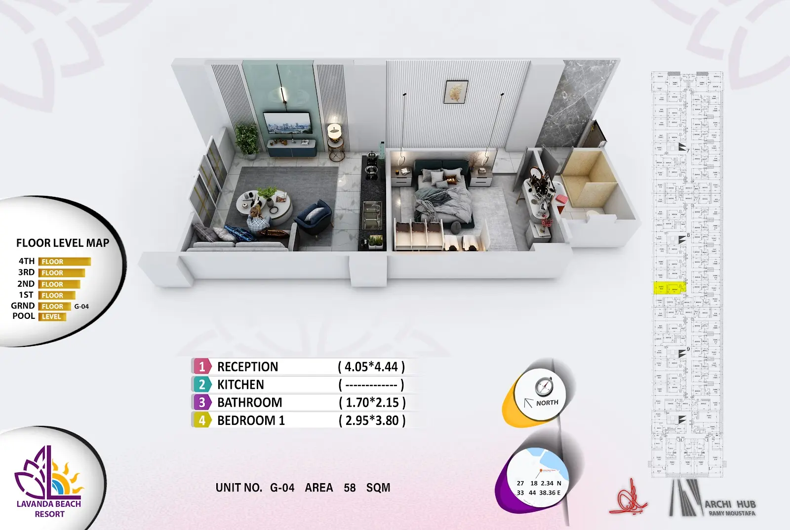 1-bedroom apartment G4, building 8 — Lavanda Beach Resort