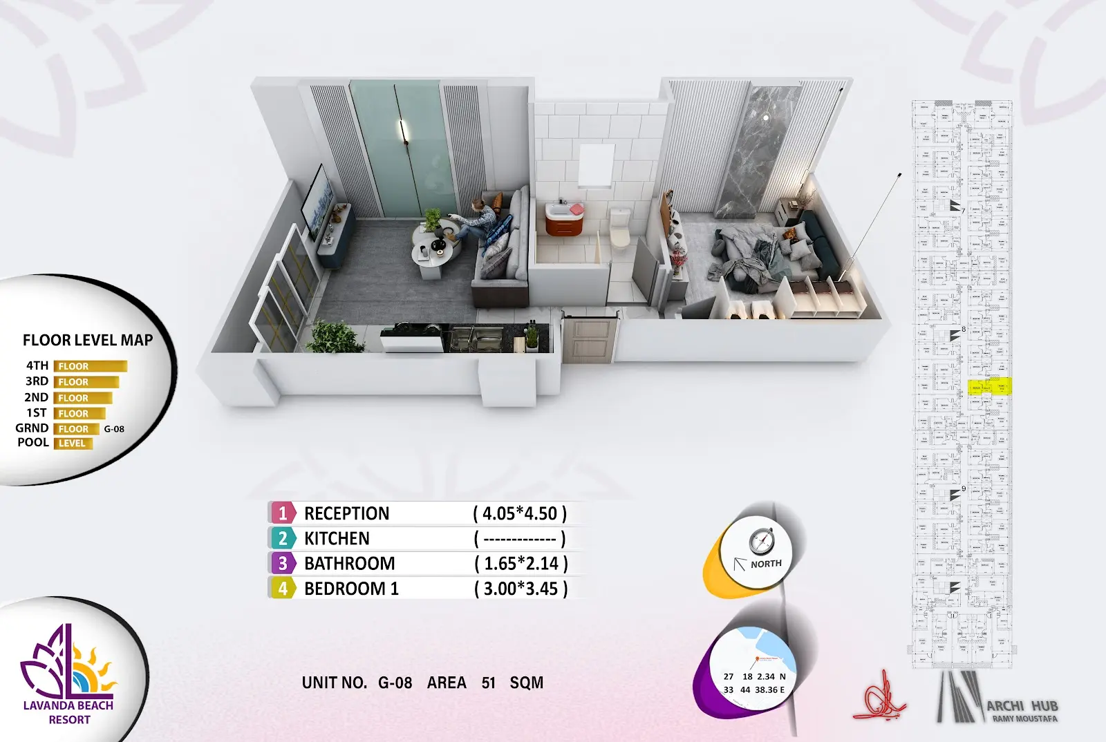 1-bedroom apartment G8, building 8 — Lavanda Beach Resort