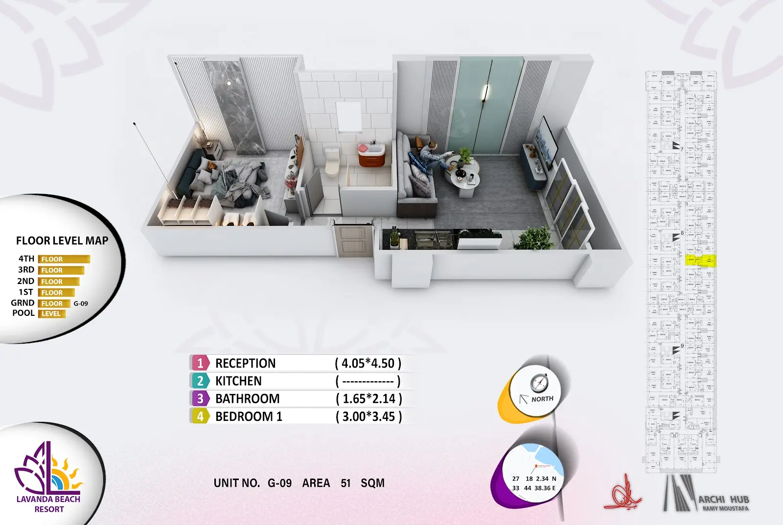 1-bedroom apartment G9, building 8 — Lavanda Beach Resort