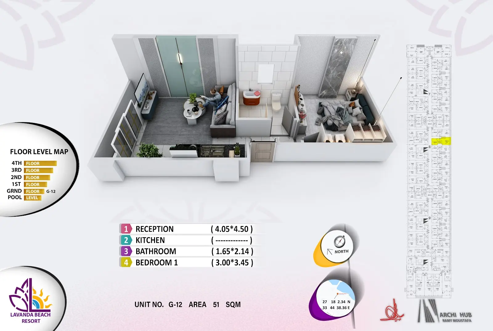 1-bedroom apartment G12, building 8 — Lavanda Beach Resort