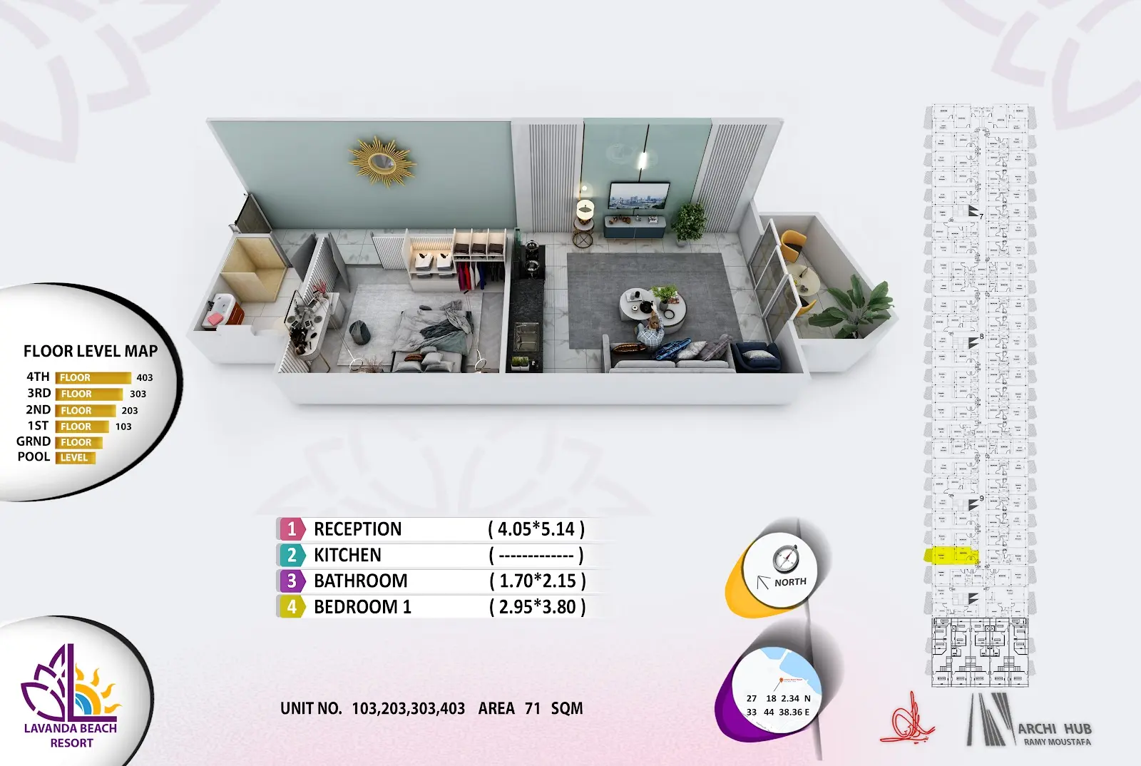 1-bedroom apartment 103, building 9 — Lavanda Beach Resort
