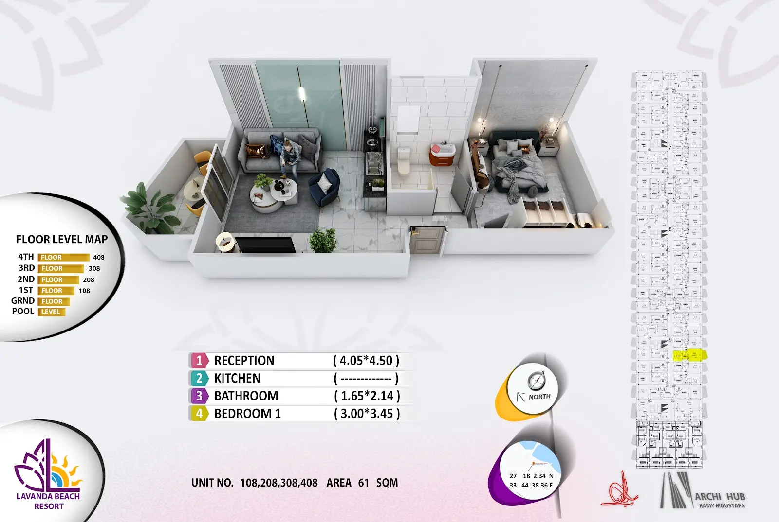1-bedroom apartment 108, building 9 — Lavanda Beach Resort