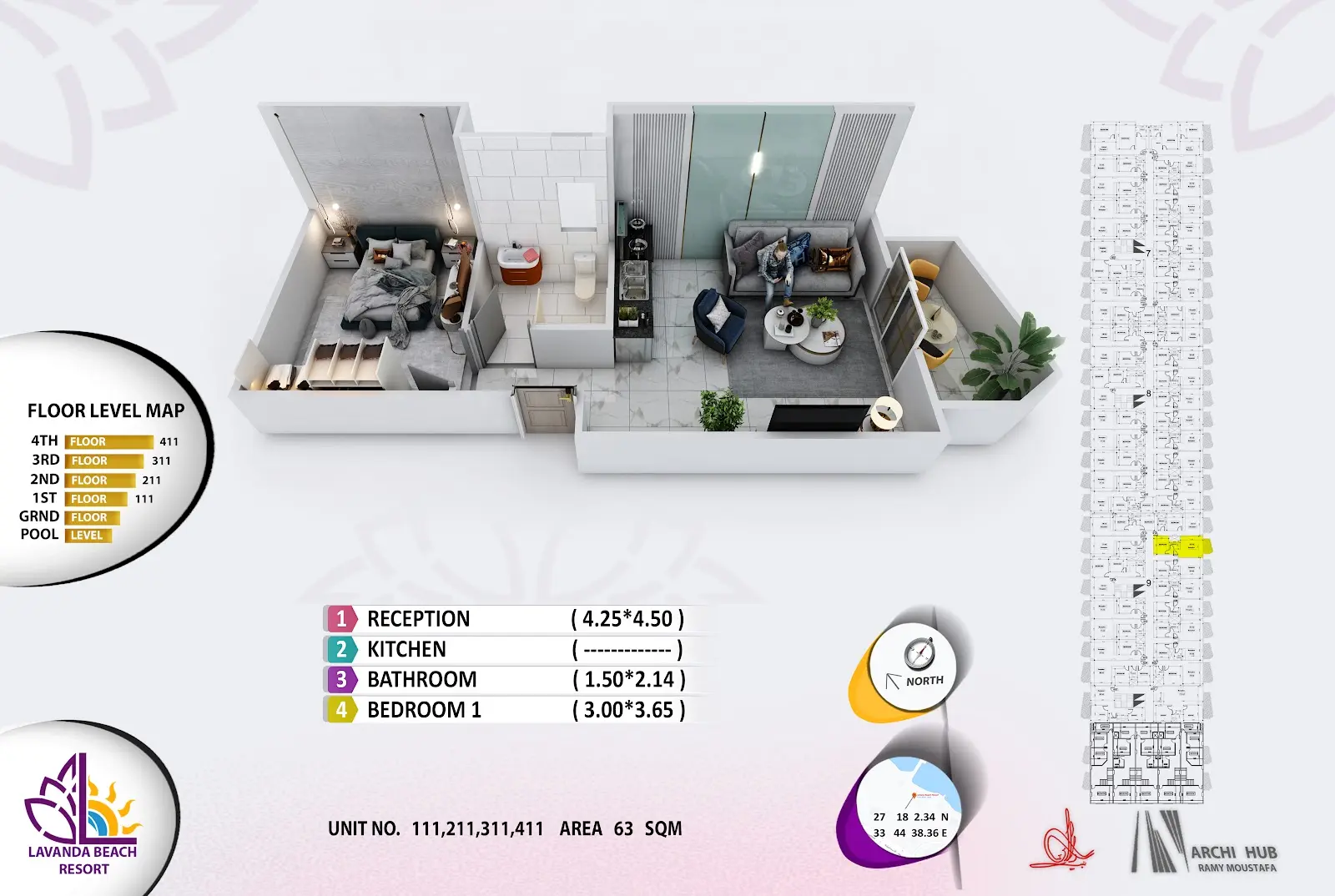 1-bedroom apartment 111, building 9 — Lavanda Beach Resort