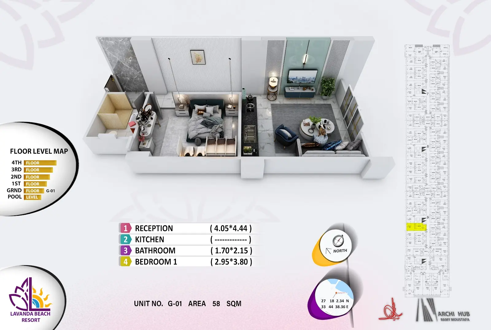 1-bedroom apartment G1, building 9 — Lavanda Beach Resort