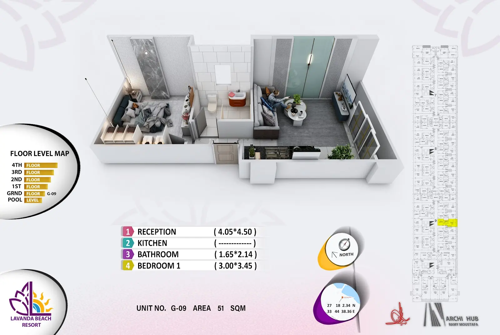 1-bedroom apartment G9, building 9 — Lavanda Beach Resort