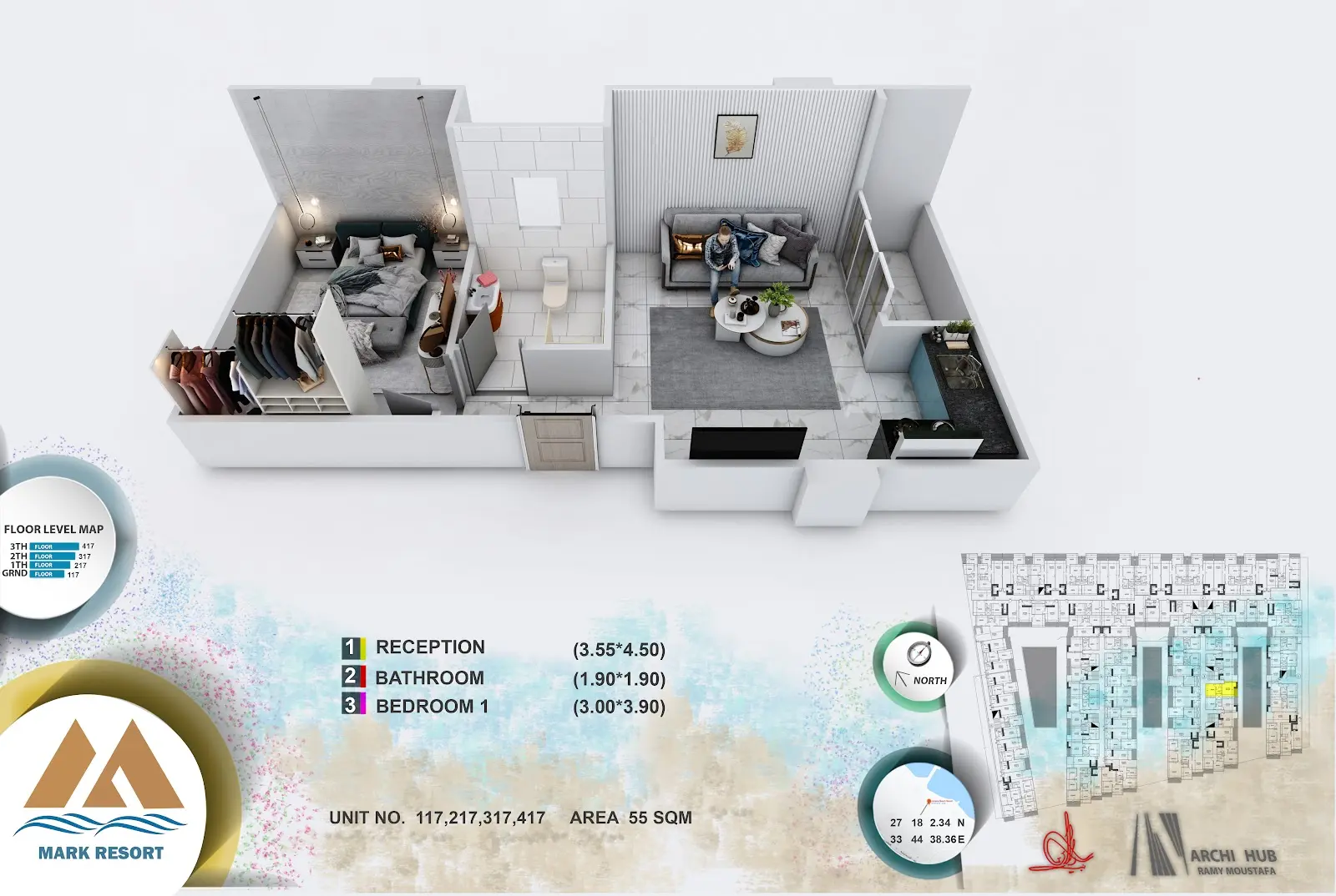 1-bedroom apartment 117, building 3 — Mark Resort