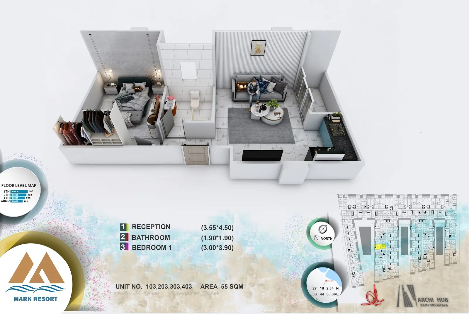1-bedroom apartment 303, building 4 — Mark Resort