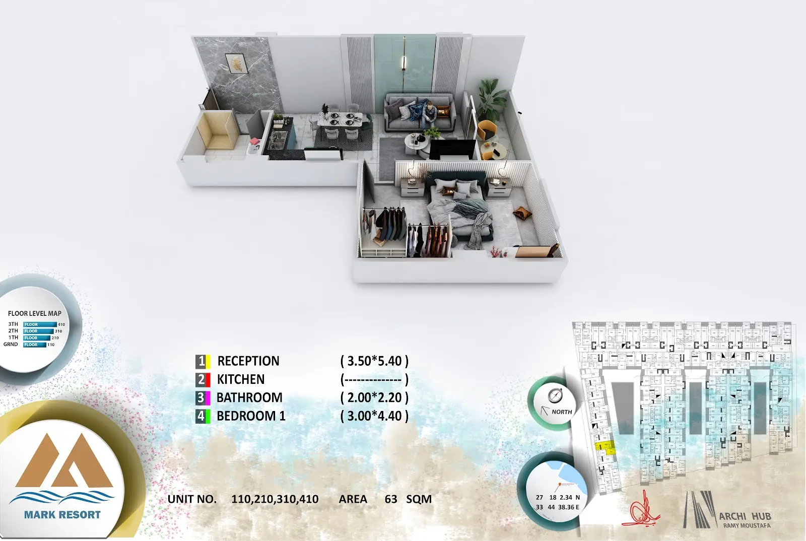1-bedroom apartment 310, building 6 — Mark Resort